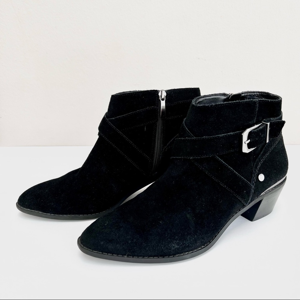 Suede Black Winter Ankle Boots Essex Lane Size 9.0